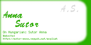 anna sutor business card